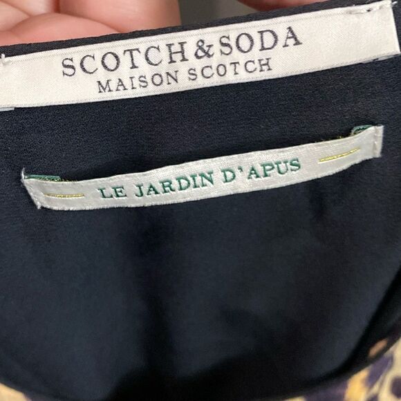 Scotch & Soda Mixed Print Leopard and Florals Dress Bell Sleeves Ruffles - Picture 10 of 13